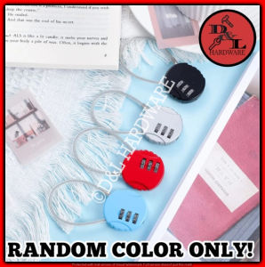 D-4145 1PCS Resettable 3 Dial Digit Password Combination Padlock Suitcase Luggage Mini Keyed Anti-Theft Locks (RANDOM COLOR)
