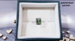 Natural Tourmaline Birthstone S925 adjustable silver ring/October birthstone/tourmaline ring/green color tourmaline(big tourmaline)/S925 ring/gemstone/cincin tourmaline/天然碧玺 S925镶嵌活口戒指