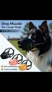 Dog Muzzle for Large Dogs  Adjustable TPE Soft Muzzle Mask  Anti Bite & Anti Bark