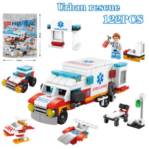 City 6-In-1 Toys 137pcs Building Blocks Mini Police Boys Build Early Education Toys