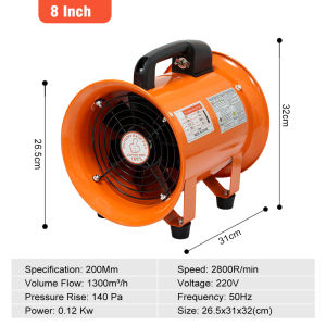 พัดลมดูดอากาศแบบพกพาเงียบแบบพกพาขนาด 8 นิ้ว/10 นิ้ว/12 นิ้ว/16 นิ้ว/20 นิ้วพัดลมระบายอากาศความเร็วสูงพร้อมสวิตช์
