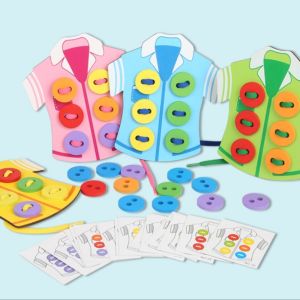 Mainan Anak Perempuan - Mainan Motorik - Mainan Menjahit Anak - Mainan Menjahit Kancing - 24-Matching Button Jahit