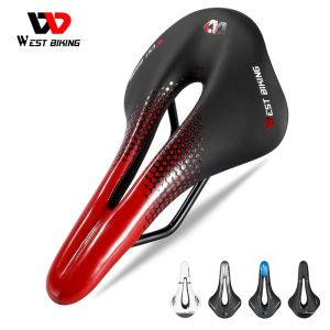WEST BIKING Bicycle Saddle Seat Road Bicycle Seat Hollow Breathable Soft Cushion PU Waterproof Cycling Saddle
