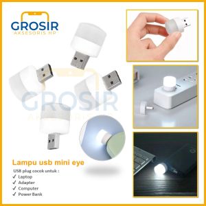 Lampu USB mini Led eye bulat emergency Lamp Darurat portable cahaya penerang cocok untuk Tidur Baca Belajar