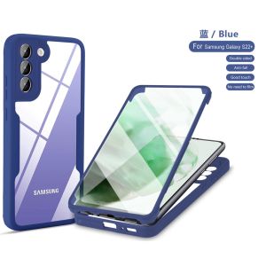 หน้าจอด้านหน้า + ด้านหลังสำหรับ Samsung Galaxy S22 S21 Plus S22 S21 Ultra S21 FE M52 5G 360เคสโทรศัพท์ป้องกันเต็มรูปแบบเคสซิลิโคนนิ่มกันกระแทก