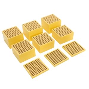 Montessori Wood Thousand Cube/ Hundred Square Set Mathematics Material Decimal System Learning Tools Math Golden Beads Game
