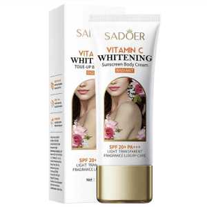 VIVABORONG BUNDLE 2PCS SADOER Transparent Vitamin C Whitening Sunscreen Body Cream SPF20+ PA+++Fragrance Light