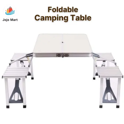Foldable Camping Table Portable High Quality Aluminum for Dinner Outdoor Picnic Meja Lipat 135.5x85.5x66cm