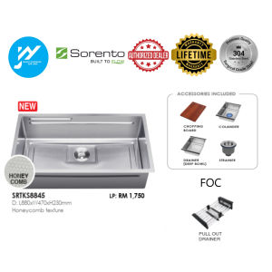 Sorento HoneyComb Texture SUS 304 Kitchen Handmake High End Sink Sinki Dapur Single Bowl