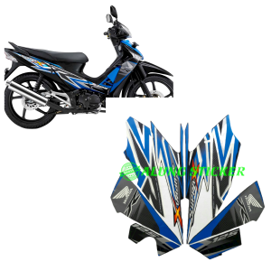 STIKER STRIPING MOTOR HONDA SUPRA X 125R 2012 BIRU