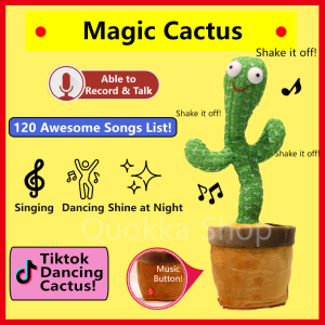 ✅SG Local Seller✅ Dancing Singing Cactus with 120 Songs Plush Toy Talk Kaktus Plush toys Tik Tok