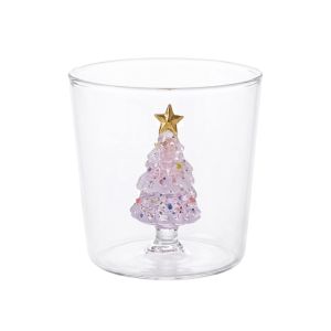 YERZ Heat-resistant 3D Christmas Tree Built-in Glass Cup Transparent High Borosilicate Glass Coffee Milk Mug Tea Espresso Cup Creative Sustainable Christmas Gift Holiday Table Decor