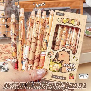 LVYIMAO 6PCS/Pack Sanrio Erasable Gel Pen 0.5 Blue Ink Quick-drying Student Writing Stationery Kuromi Cinnamoroll Melody【ของขวัญวาเลนไทน์】【ของขวัญจบการศึกษา】