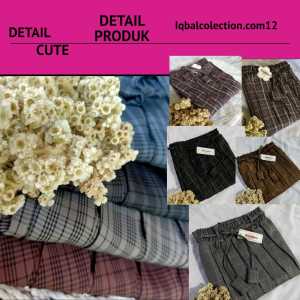 ROK PLISKETSEMI WOLL TERBARU MOTIF KOTAK FLANEL KEKINIAN