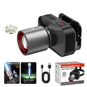 Multifunctional Headlamp Flashlight Glare Zoom Headlight Usb Abs Rechargeable Plastic Headlamp Outdoor Camping