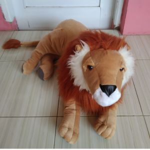 BONEKA SINGA MACAN TUTUL LORENG HARIMAU JUMBO BESAR 1 METER BINATANG KARAKTER LION TIGER DOLL MAINAN