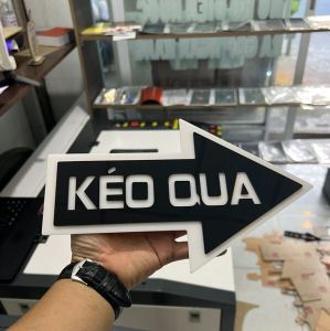 Bảng dán kéo đẩy cửa bằng mica phối chữ màu nổi kích thước 25cm x 15cm