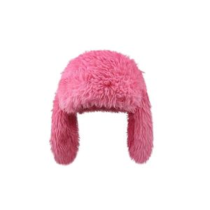 SWEET Bunny Rabbit Ears Beanies Coldproof Solid Color Ear Protection Hat Casual Warm Plush Pullover Cap Women