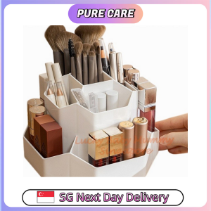 【Pure Care】 Rotating Makeup Holder with Base 360° Rotation Large Capacity Desktop Stationery Cosmetic Organizer Stand