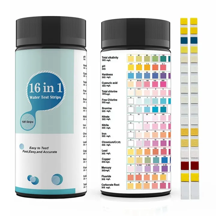 100PCS 16 in 1 Water Test Kits Tap and Well Water Test Strip & Testing ...
