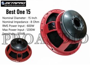 SPEAKER COMPONENT 15 INCH ZETAPRO BEST ONE 15 ORIGINAL 1200 WATT