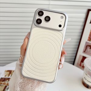 Wave Ripple Pattern Magnetic Phone Case For iPhone 17 16 15 14 13 12 Pro Max For Magsafe Matte Leather Grain Protective Cover