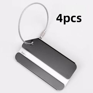4pcs Travel Luggage Tag Aluminum Alloy Waterproof With ID Card Perfect To Spot Suitcase