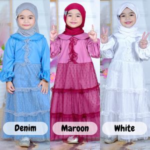Arabella Dress By Lilbi - Dres Muslim Kekinian - Dress Anak - Gamis Denim Terbaru