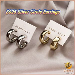 Digeo Korean Style Circle Earrings S925 Silver Needle Studs