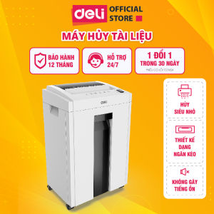 Máy Hủy Tài Liệu DELI E9952 - Công Suất Lớn Chất Lượng Cao Cấp - Hủy Giấy Thẻ và Đĩa CD Đa Năng Phục Vụ Doanh Nghiệp Văn Phòng và Nhà Trường