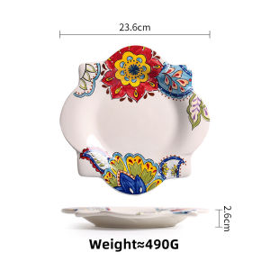 OMK Flower series Ceramic 9 inch Dinner Plate