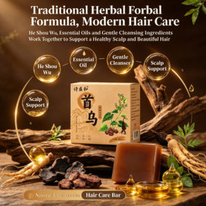 He Shou Wu Hair Strengthening Essential Oil Soap Herbal Hair Nourishing Shampoo Bar Scalp Cleansing Hair Care Bar Soap