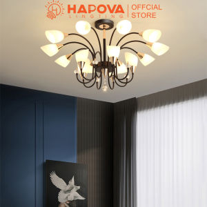 Đèn trần trang trí phòng khách 15 tay HAPOVA DAZIL 0808+ Tặng kèm bóng E14 3 chế độ