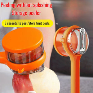 🔪Peeler Box Stainless Steel Multi-function Peeler/Vegetable Fruit Peeler/Splash-proof Kitchen Tool with Storage Case/Peeler Box with Cover/For Home【With Storage Box to Prevent Splash】Multi-functional Peeler