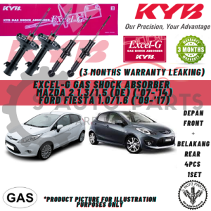 MAZDA 2 (DE) / FORD FIESTA 1.0/1.6(FRONT 2PCS REAR 2PCS 1SET) KAYABA KYB EXCEL-G GAS SHOCK ABSORBER