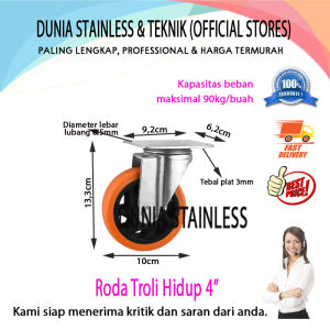 Roda Troli Hidup 4 inch