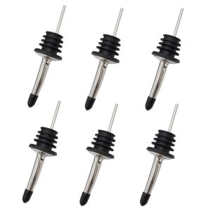 6PCS Kitchen Oil Bottle Clear Glass Dispenser Stainless Steel Vinegar Oil SauceCooking Wine