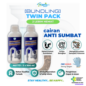 [PROMO TWINPACK] Cairan Anti Sumbat KLINO CARE 500ml Pembersih Saluran Air Mampet Wastafel WC