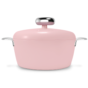 Velosan Pebble Non-stick Soup Pot Cast Aluminium with Lid All Stoves CompatibleLight luxury (24CM)