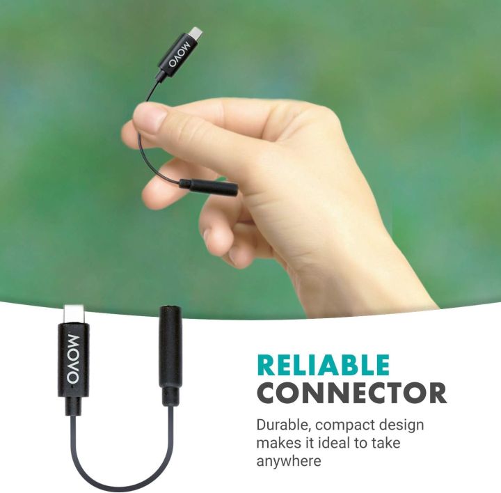 Movo PMA-1 DJI Osmo pocket microphone external sound adapter USB Type-C to  TRS external microphone adapter