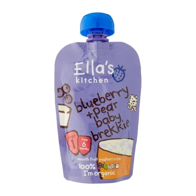 Ellas Kitchen Organic Baby Brekkie Blueberry and Pear 6+ Months Baby Food