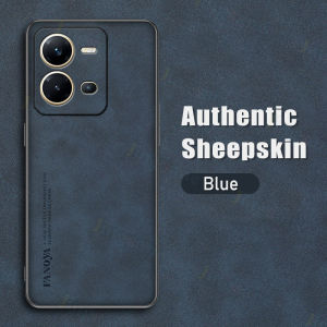 Jingsanc Leather Casing For VIVO V25 5G/V25e Case Luxury Sheepskin Silicone Soft TPU Phone Casing Simple Shockproof All-inclusive lens Back Cover