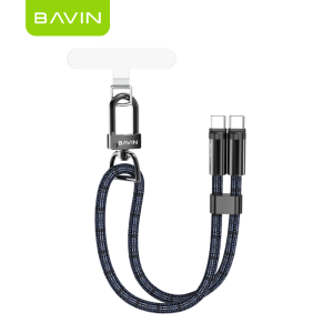 BAVIN CB373 2-in-1 60W PD Data Cable & Braided Durable Design Lanyard 0.3m for Smartphones (Supports iPh 17 Series)
