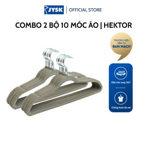 Bộ móc áo | JYSK Hektor | bọc nhung | 45x24x0.5cm - 10 chiếc/bộ