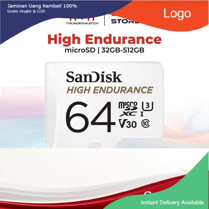 TMT SanDisk High Endurance microSD UHS-I C10 V30 U3 Dashcam Memory Card (32GB/64GB/128GB/256GB) SDSQQNR