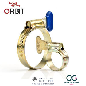 เข็มขัดรัดท่อ แหวนรัดท่อ ออบิท (ORBIT) เหล็กแข็งพิเศษชุบ Zinc รุ่น หางปลาหุ้ม PVC