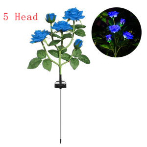 5 Head Solar Rose Flower Lamp Solar LED Garden Decorative Light Waterproof Outdoor Landscape Lights