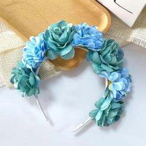 NOER Floral Wreaths Artificial Floral Headband Anti-Slip Bohemian Style Flower Crown Girls Floral Hairband Wedding Party
