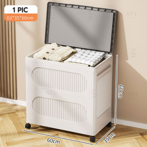 SIV 150L Foldable Plastic storage box Toy organizer large capacityClothes Organier with Wheel