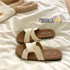 [Free Shipping] Size 35-43 Large Size WomenS Shoes Soft-Soled Beach Slippers For Outdoor Wear WomenS Summer 41 Flat-Soled Seaside Casual Slide Sandals 42